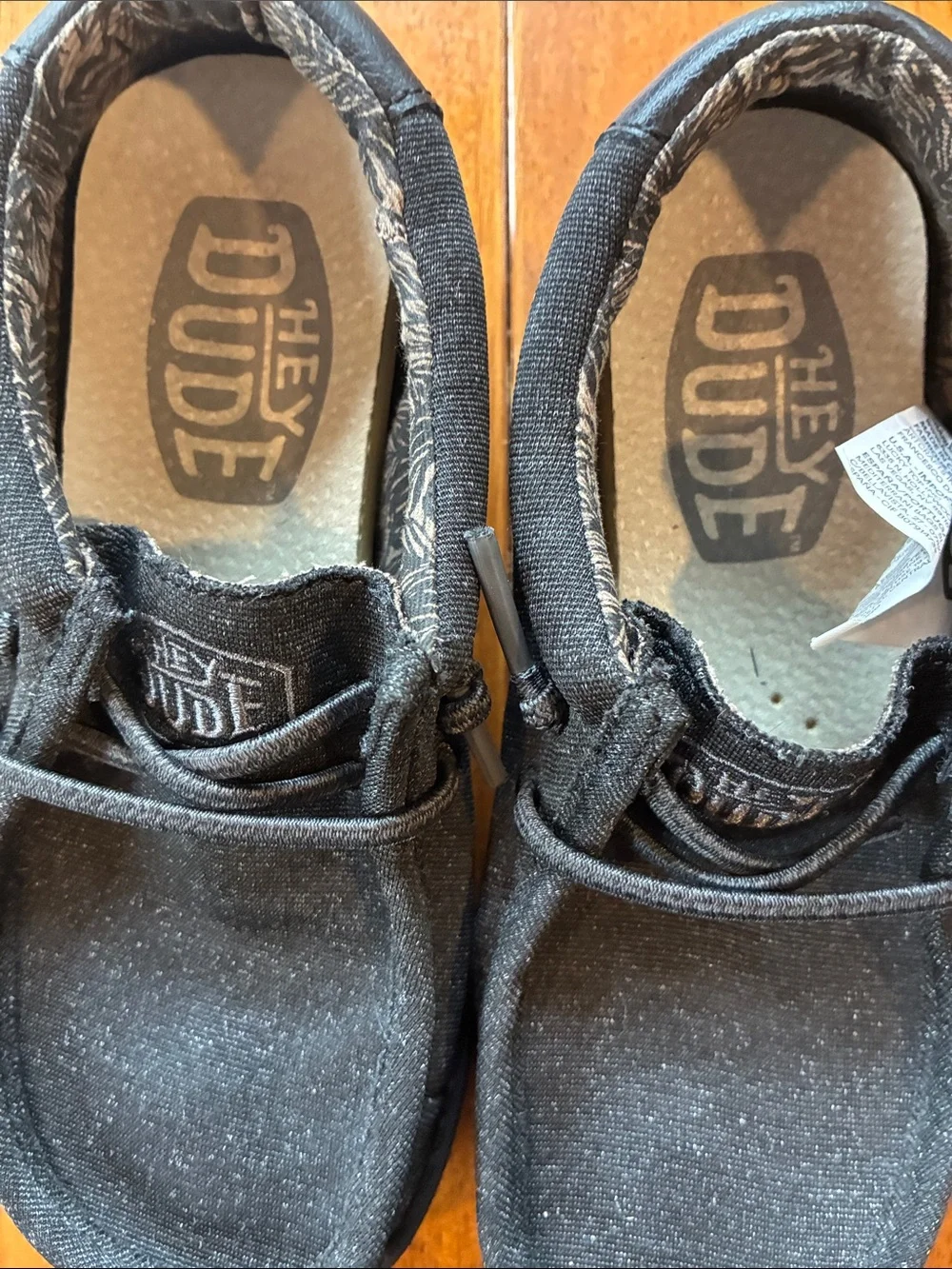 Hey Dude Wally Youth Basic Black Slip-On Shoes Kids Size K11 Lightweight
